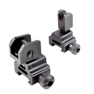 Tactical Low Profile Compact AR Flip-Up / Back-Up Sights OffSet, Black MFLFS01/MFLFS02
